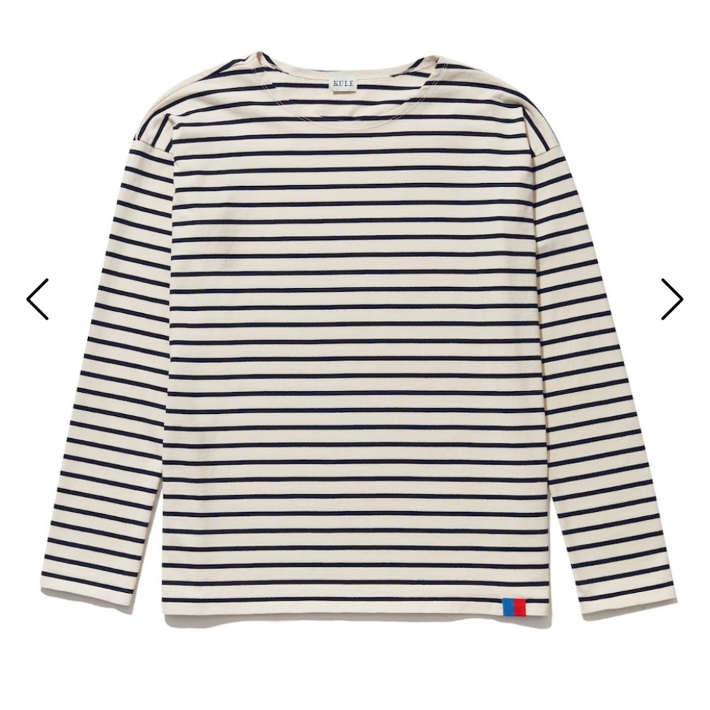 Kule Boyfriend shirt - sz M cream/navy